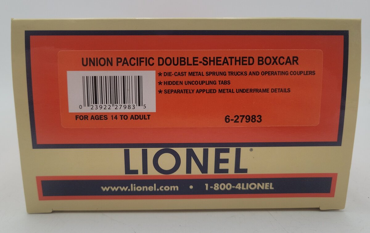 Lionel 6-27983 O Gauge Union Pacific Double-Sheathed Boxcar #100104 EX/Box