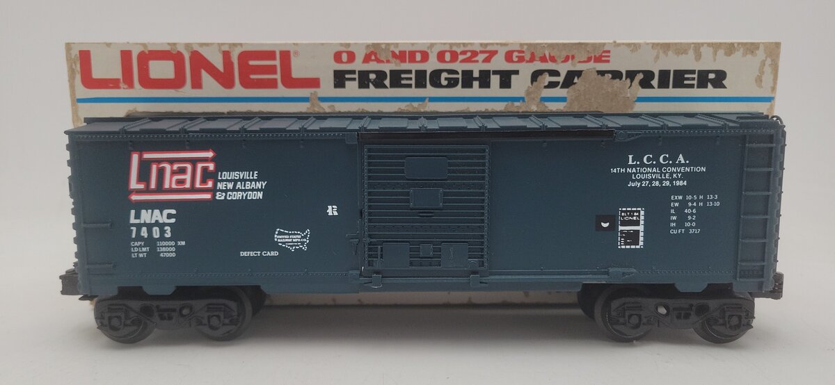 Lionel 6-7403 O Gauge L.C.C.A 1984 LNAC Boxcar EX/Box