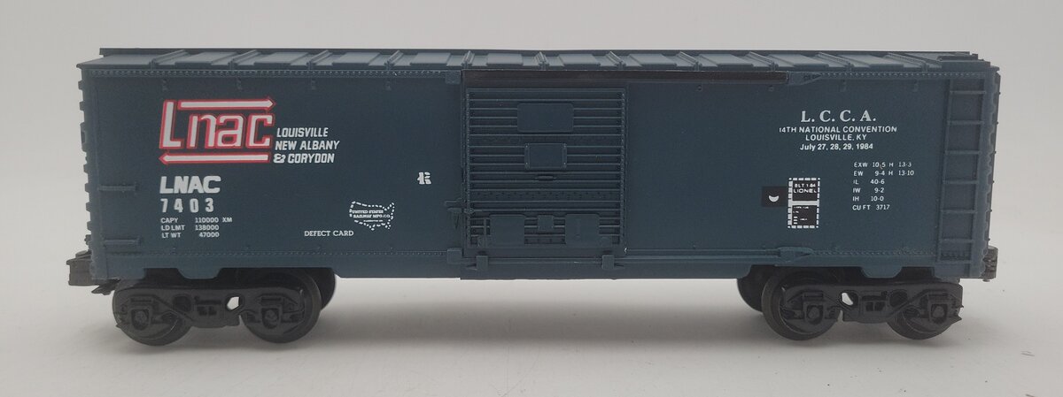 Lionel 6-7403 O Gauge L.C.C.A 1984 LNAC Boxcar EX/Box
