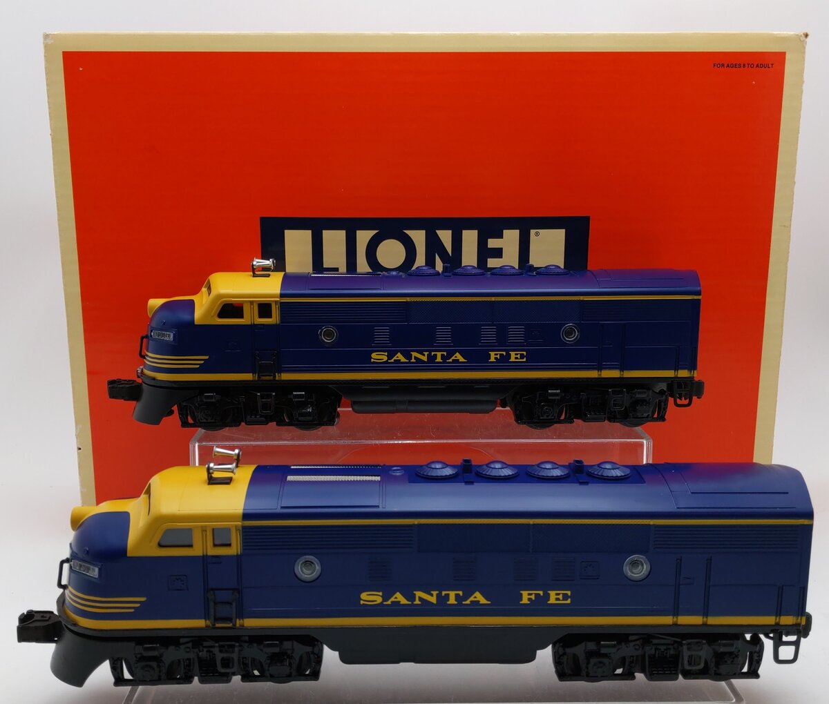 Lionel 6-18117 O Gauge Santa Fe Blue/Yellow F3 AA Diesel Set VG/Box