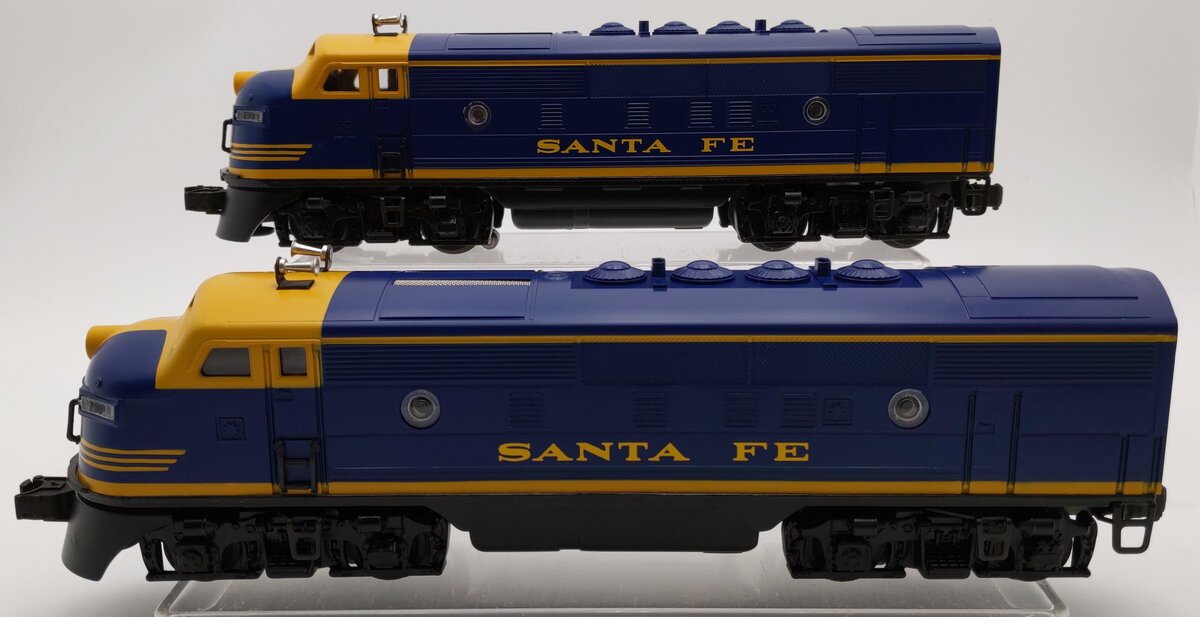 Lionel 6-18117 O Gauge Santa Fe Blue/Yellow F3 AA Diesel Set VG/Box