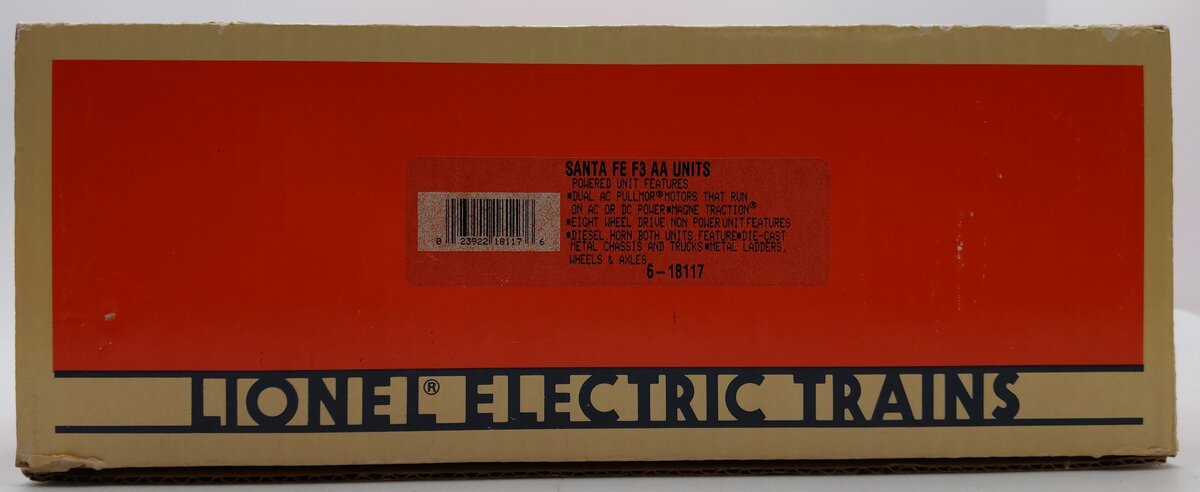 Lionel 6-18117 O Gauge Santa Fe Blue/Yellow F3 AA Diesel Set VG/Box