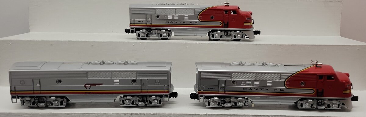 Lionel 6-11711 O Santa Fe F-3 ABA Diesel Locomotive Set with RS EX/Box