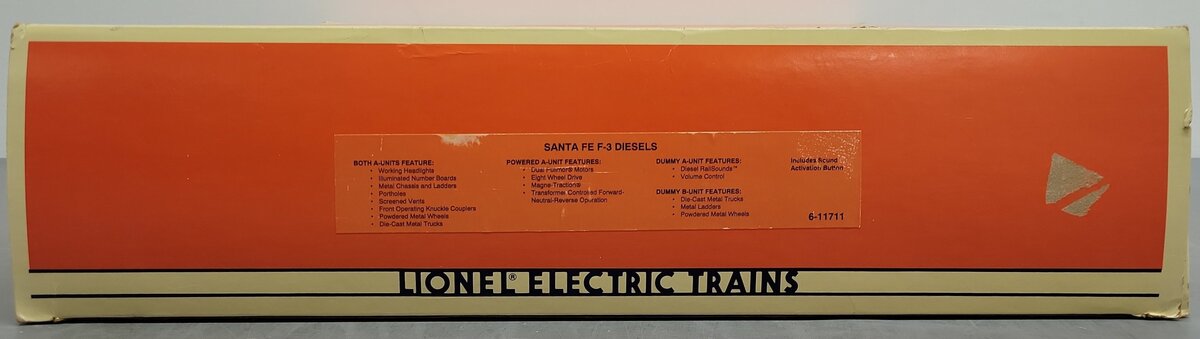 Lionel 6-11711 O Santa Fe F-3 ABA Diesel Locomotive Set with RS EX/Box