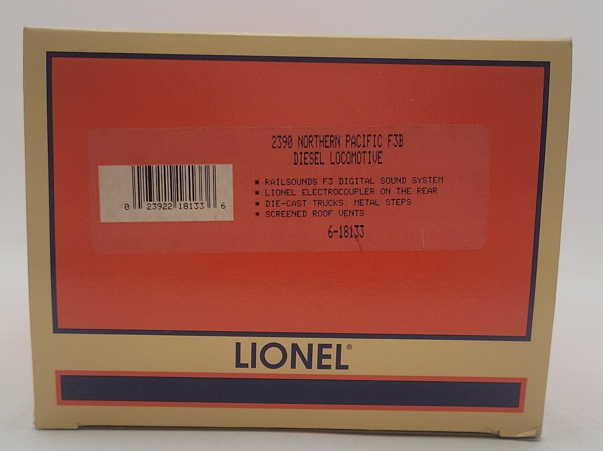 Lionel 6-18133 Northern Pacific F-3B Unit Non-Powered Diesel w RailSounds #2390C EX/Box