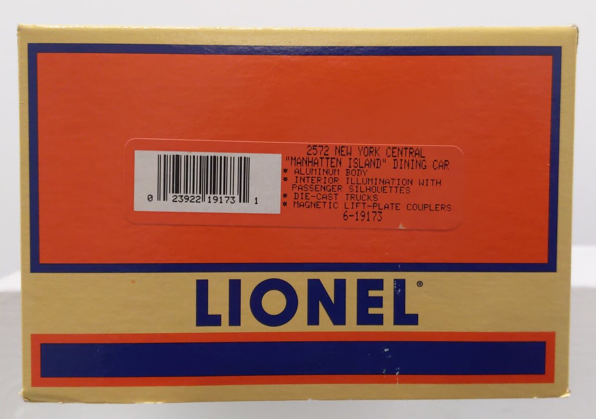 Lionel 6-19173 O Gauge New York Central Streamlined "Manhattan Island" Diner Car EX/Box