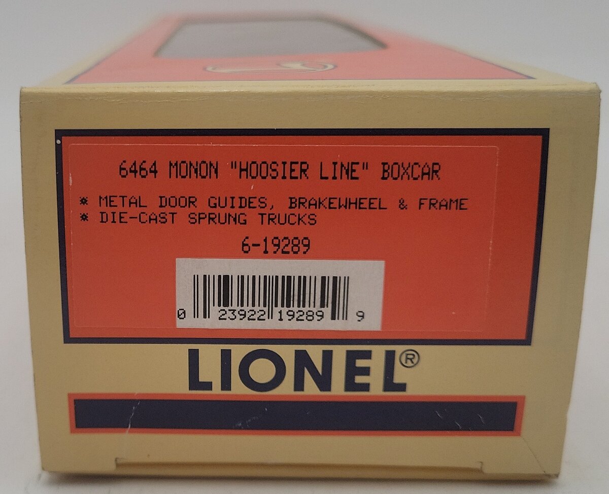 Lionel 6-19289 O Gauge Monon Hoosier Line 6464 Boxcar #6464-197 EX/Box