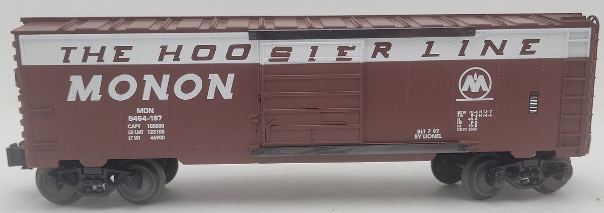 Lionel 6-19289 O Gauge Monon Hoosier Line 6464 Boxcar #6464-197 EX/Box