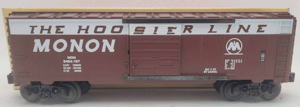 Lionel 6-19289 O Gauge Monon Hoosier Line 6464 Boxcar #6464-197 EX/Box