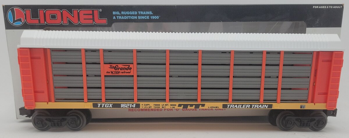 Lionel 6-16214 O Gauge Denver & Rio Grande Two Tier Auto Carrier EX/Box