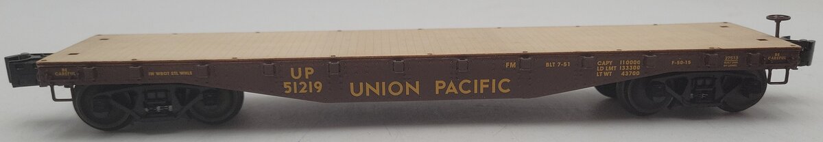 Lionel 6-27513 O Gauge Union Pacific 40 Ft Flatcar #51219 EX/Box