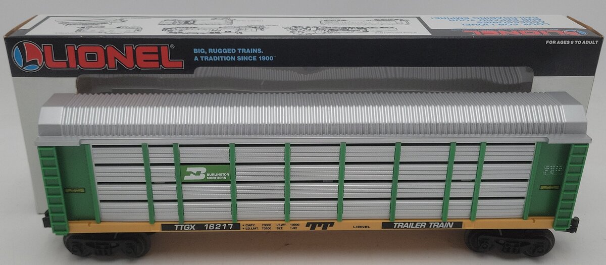 Lionel 6-16217 O Gauge Burlington Northern Auto Carrier with Screens EX/Box