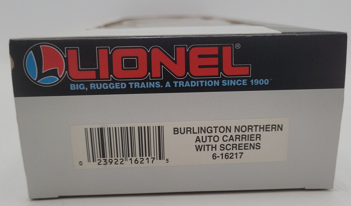 Lionel 6-16217 O Gauge Burlington Northern Auto Carrier with Screens EX/Box