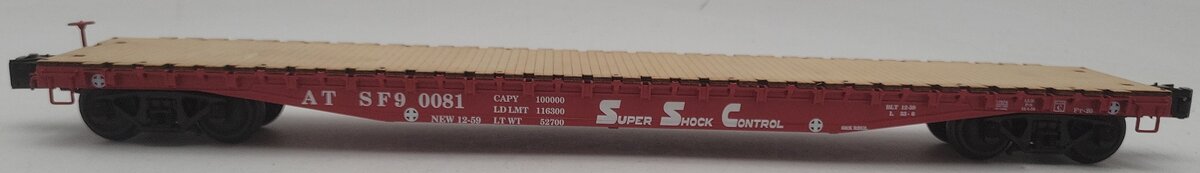 Lionel 6-17574 O Gauge Santa Fe PS-4 Flatcar w/ Wooden Deck #0081 EX/Box