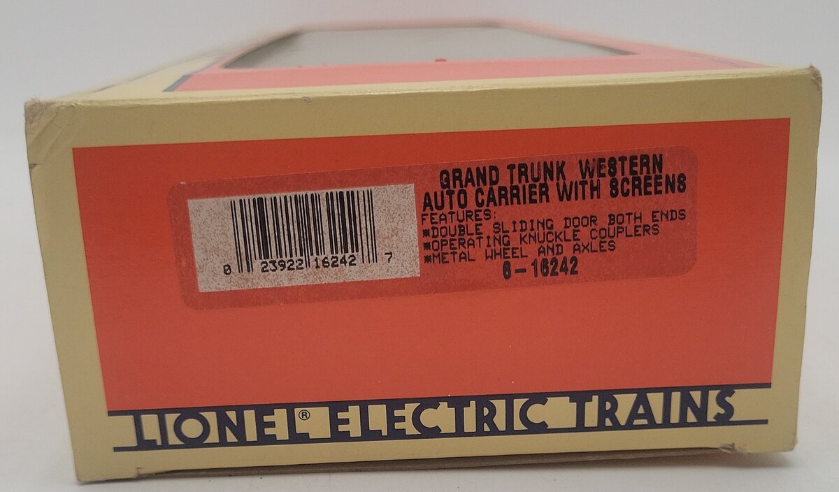 Lionel 6-16242 O Gauge Grand Trunk Western Auto Carrier #16242 EX/Box