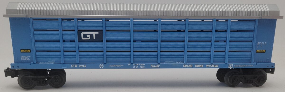 Lionel 6-16242 O Gauge Grand Trunk Western Auto Carrier #16242 EX/Box