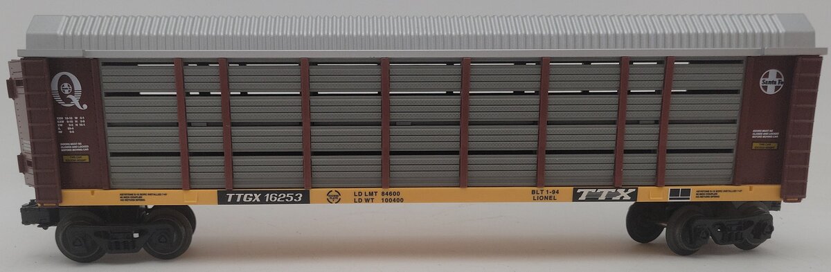Lionel 6-16253 O Gauge Santa Fe Auto Carrier Car with Screens #16253 EX/Box