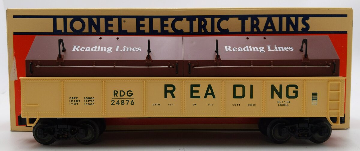 Lionel 6-17405 O Gauge Reading Gondola with Coil Covers #24876 EX/Box