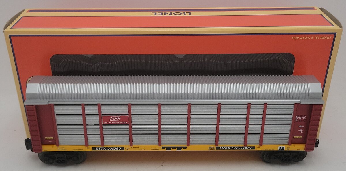 Lionel 6-36093 O-Gauge Soo Line Auto Carrier #36093 EX/Box
