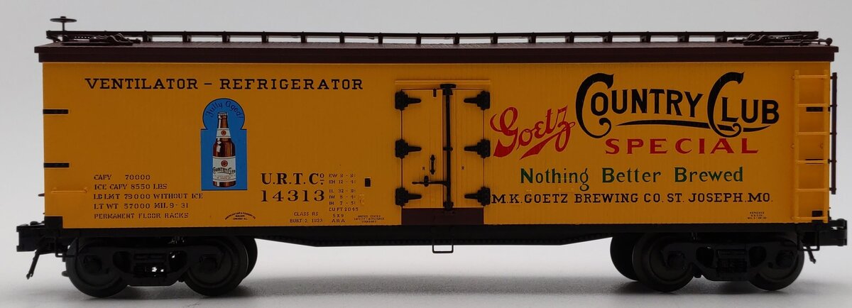 Atlas 8145-1 O Gauge Goetz Beer Billboard Refrigerator Car #14313 - 3 Rail LN/Box