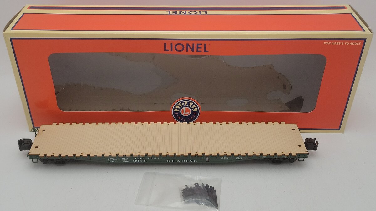 Lionel 6-27512 O Reading PS-4 Flat Car with Wood Deck #9314 EX/Box
