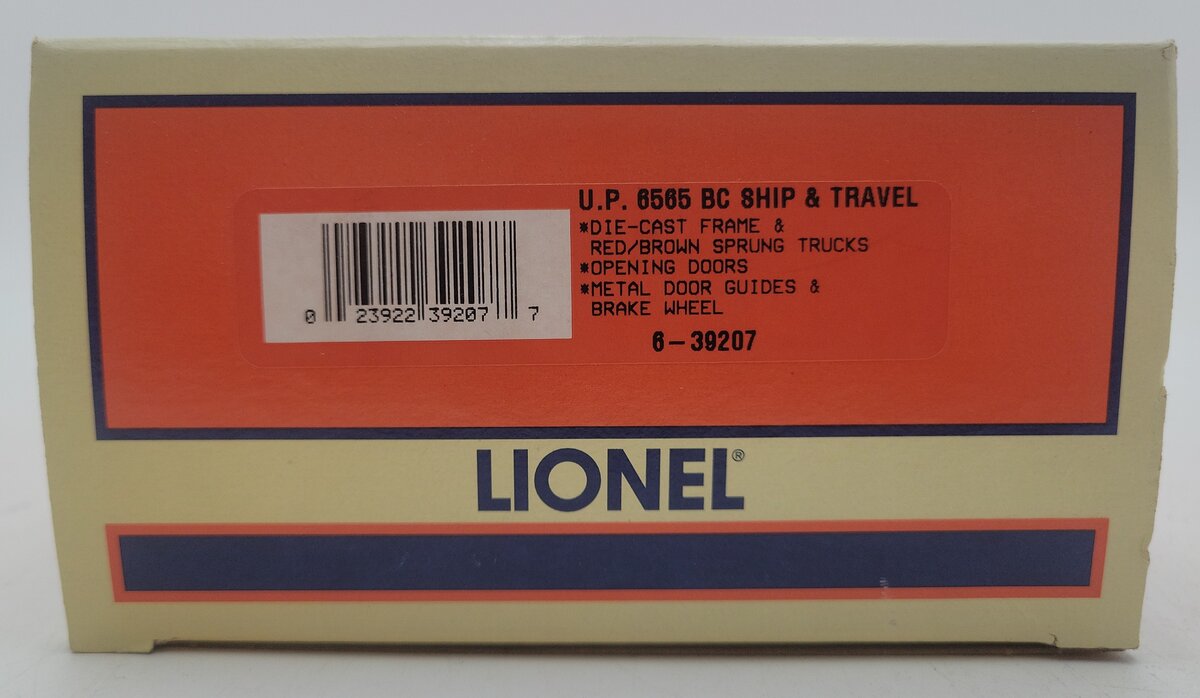 Lionel 6-39207 O Gauge Union Pacific Ship & Travel Boxcar #508500 EX/Box