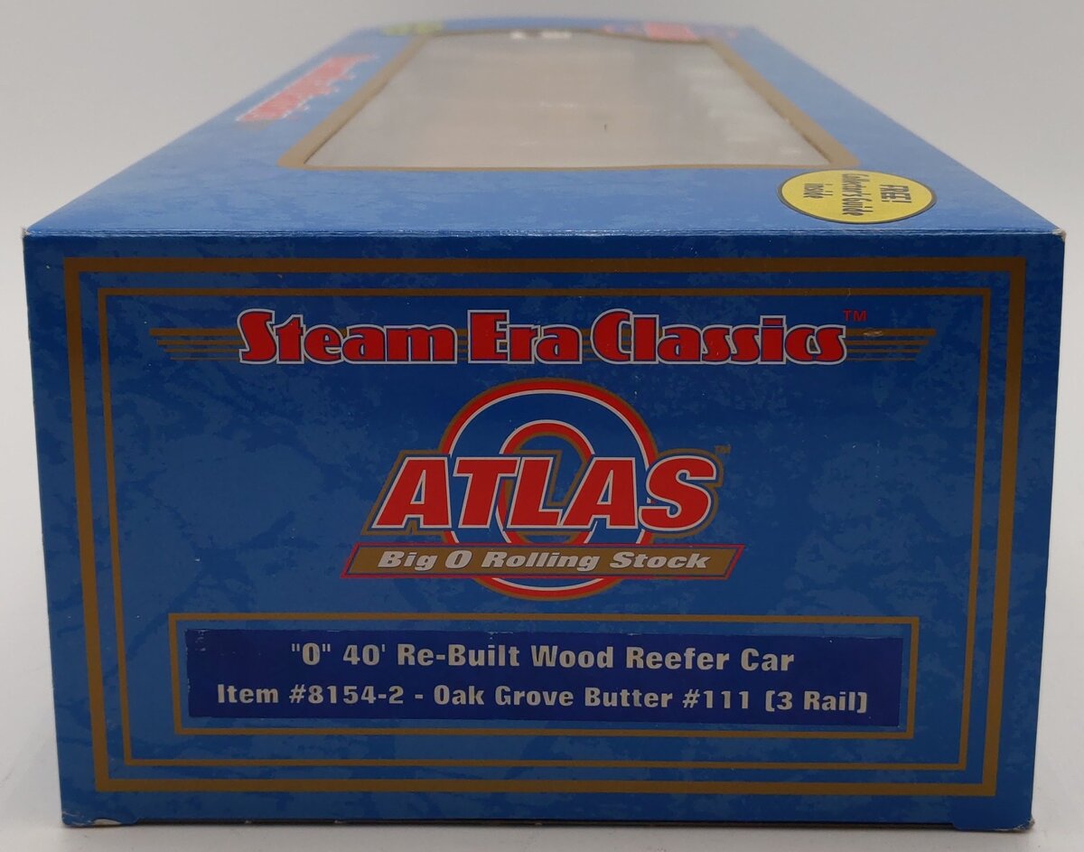 ATLAS 8154-2 O Oak Grove Butter Wood Reefer Car [3-Rail] NIB