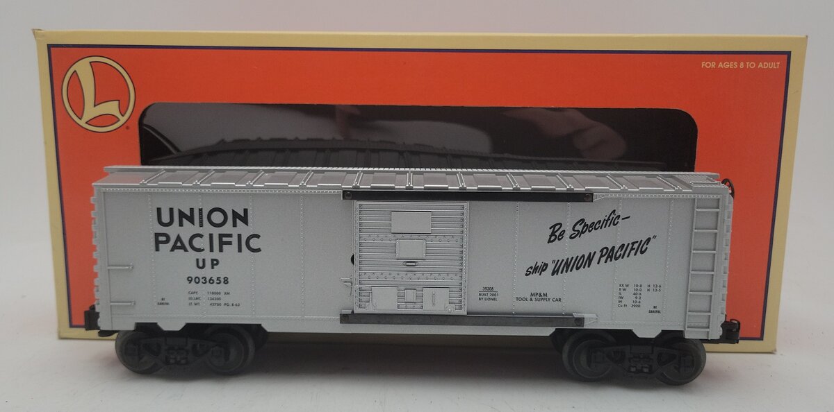 Lionel 6-39208 O Gauge Union Pacific Silver Boxcar #903658 EX/Box
