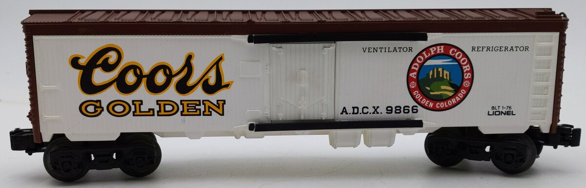 Lionel 6-9866 O Gauge Coors Beer Billboard Reefer Car #9866 EX