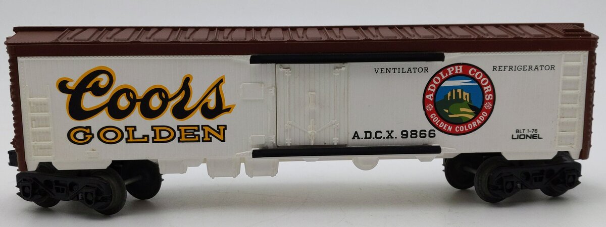 Lionel 6-9866 O Gauge Coors Beer Billboard Reefer Car #9866 EX