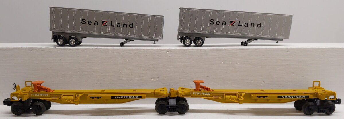 Lionel 6-16322 O Gauge TTUX Flatcar with 2 Sealand Trailers #16321, #16322 EX/Box