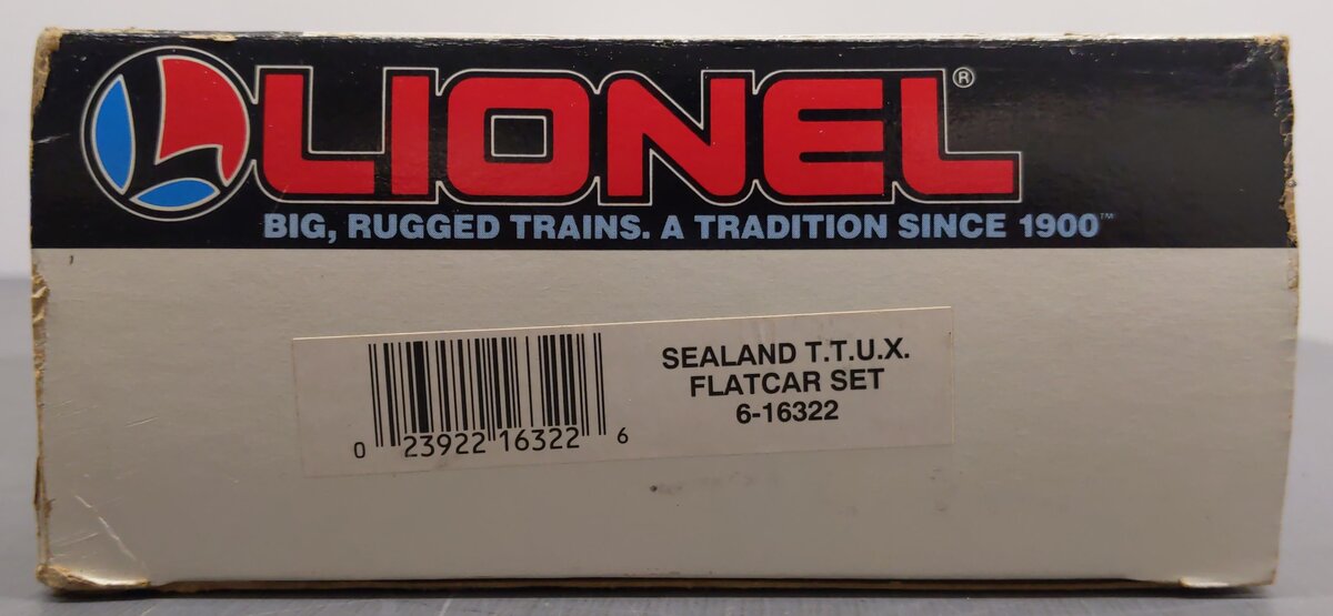 Lionel 6-16322 O Gauge TTUX Flatcar with 2 Sealand Trailers #16321, #16322 EX/Box