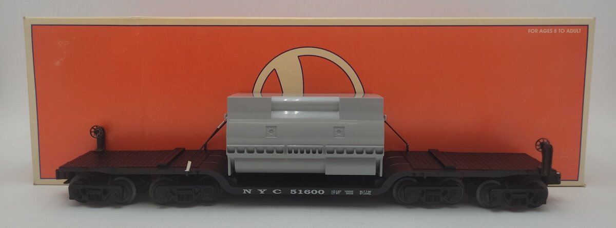 Lionel 6-51600 O New York Central Depressed Flatcar w/Generator Stator Load EX/Box