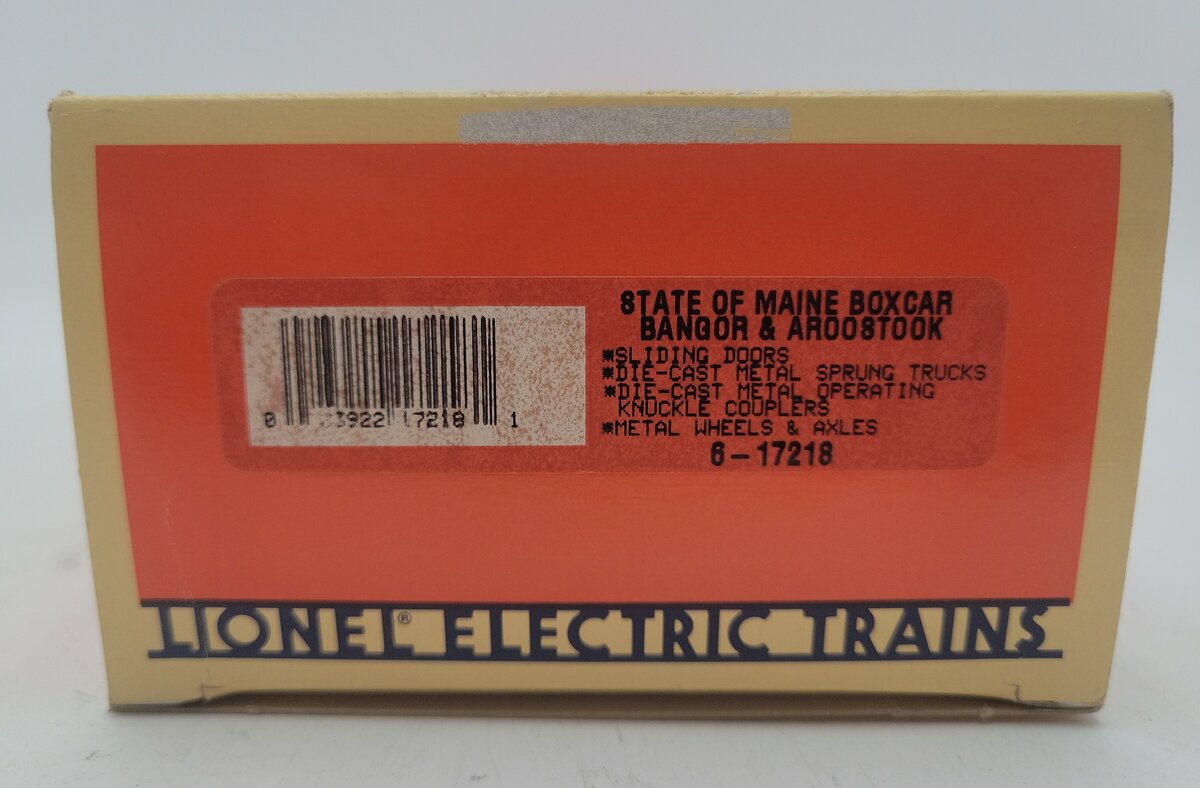 Lionel 6-17218 O Gauge State of Maine Bangor & Aroostook Boxcar #2184 LN/Box