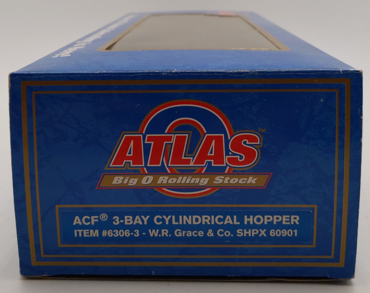 Atlas 6306-3 W.R. Grace & Co. 3-Bay Cylindrical Hopper #60901 (3 Rail) EX/Box