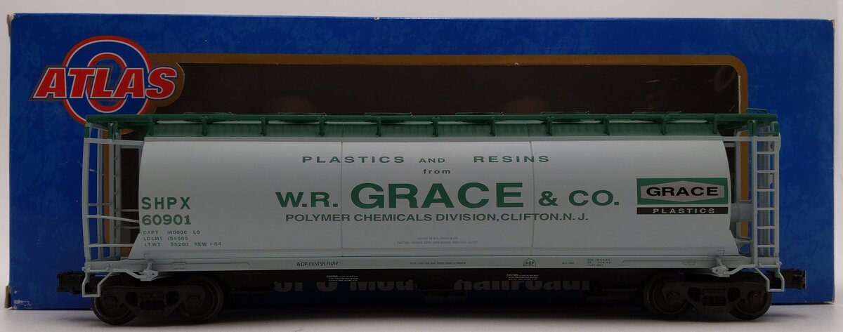 Atlas 6306-3 W.R. Grace & Co. 3-Bay Cylindrical Hopper #60901 (3 Rail) EX/Box