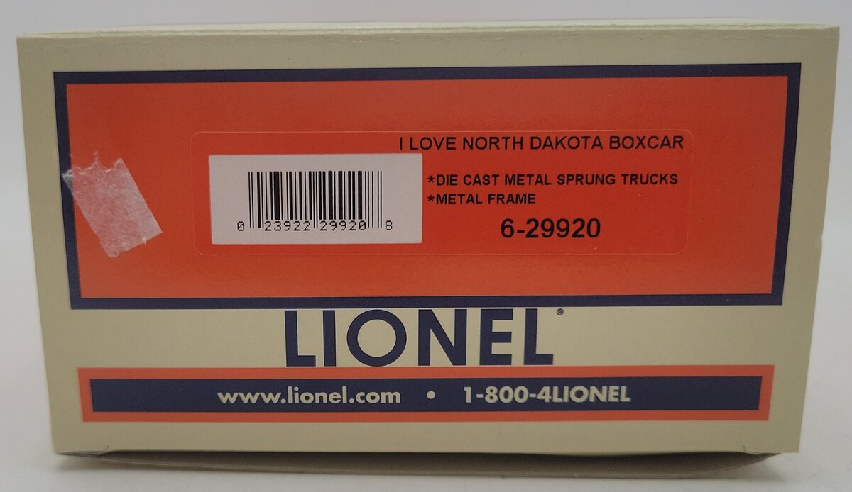 Lionel 6-29920 I Love North Dakota Boxcar EX/Box