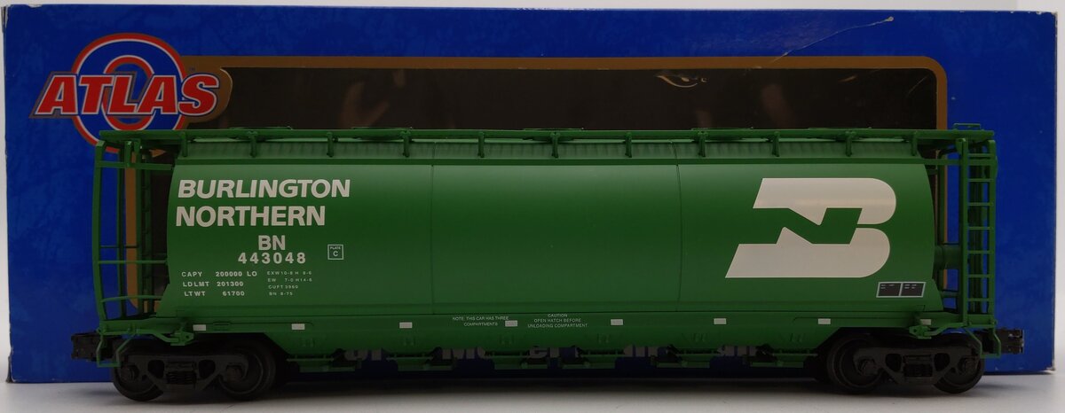 Atlas 6331-1 O Burlington Northern ACF 6-Bay Cylindrical Hopper #443048 (3Rail) EX/Box