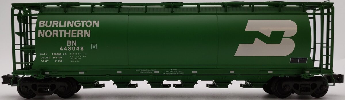 Atlas 6331-1 O Burlington Northern ACF 6-Bay Cylindrical Hopper #443048 (3Rail) EX/Box