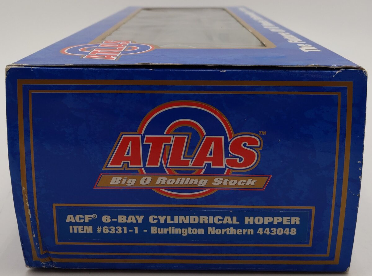 Atlas 6331-1 O Burlington Northern ACF 6-Bay Cylindrical Hopper #443048 (3Rail) EX/Box