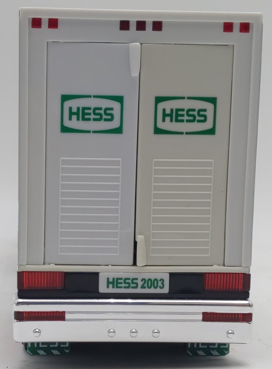 Hess 2003 Diecast Toy Truck & 2 Racecars w/Pull Back Motors EX/Box