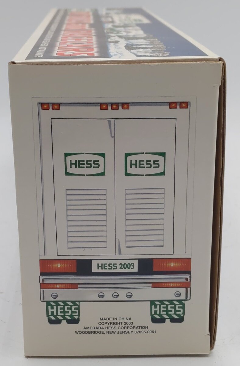 Hess 2003 Diecast Toy Truck & 2 Racecars w/Pull Back Motors EX/Box