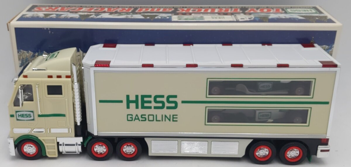 Hess 2003 Diecast Toy Truck & 2 Racecars w/Pull Back Motors EX/Box