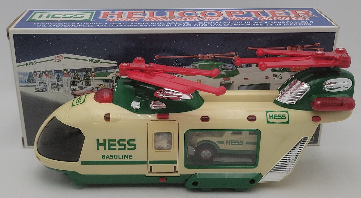 Hess Heli-Carrier W/ Jeep & Motorcycle EX/Box