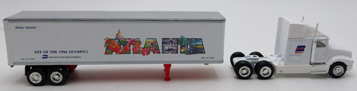 K-Line K810902 Burlington Northern "Atlanta Hub" Tractor and Trailer LN/Box