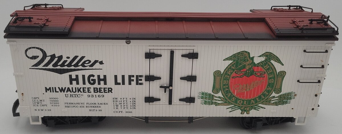 LGB 4072 G Scale Miller High Life Reefer Car #93169 EX/Box