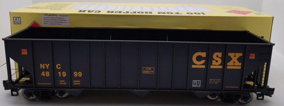 Aristo-Craft ART-41488PC-D G Scale CSX 100 Ton Hopper #481999 NIB