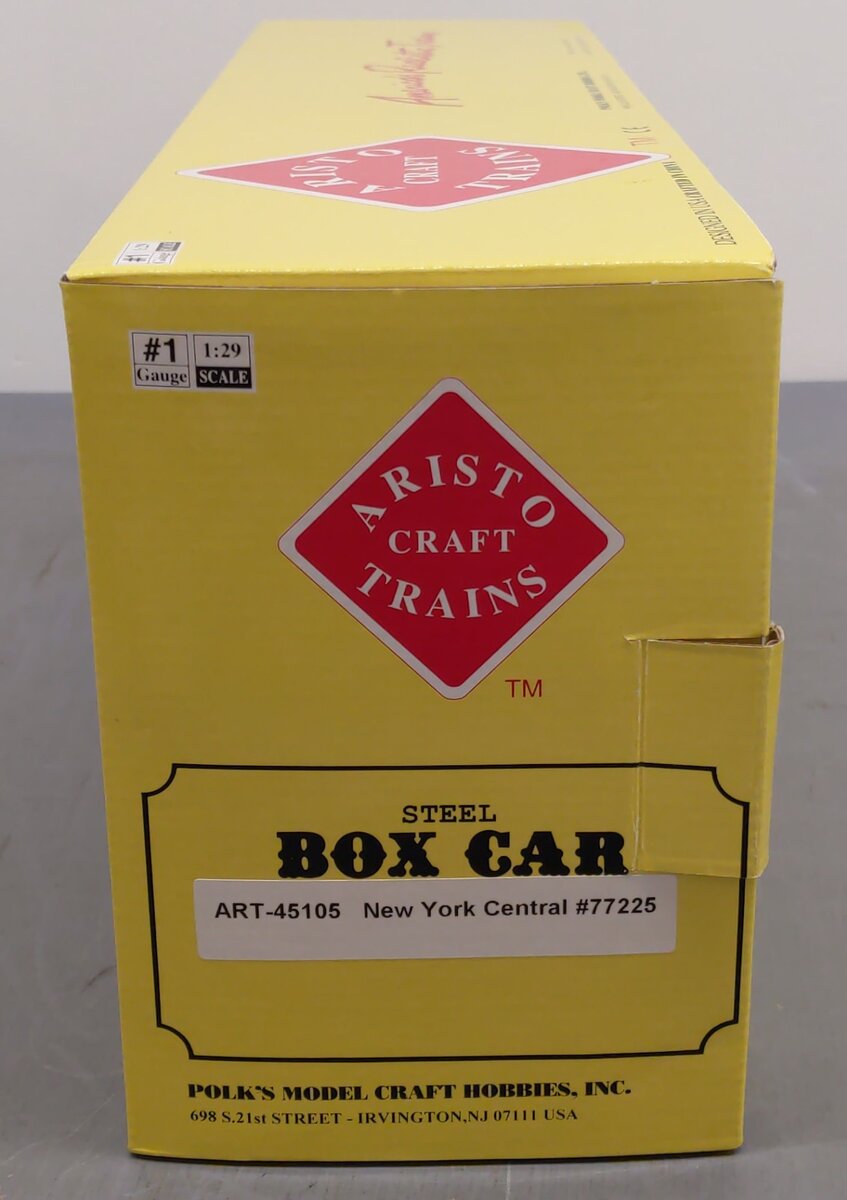 Aristo-Craft 45105 G Scale NYC 40' Double Door Boxcar #77225 (Metal Wheels) LN/Box