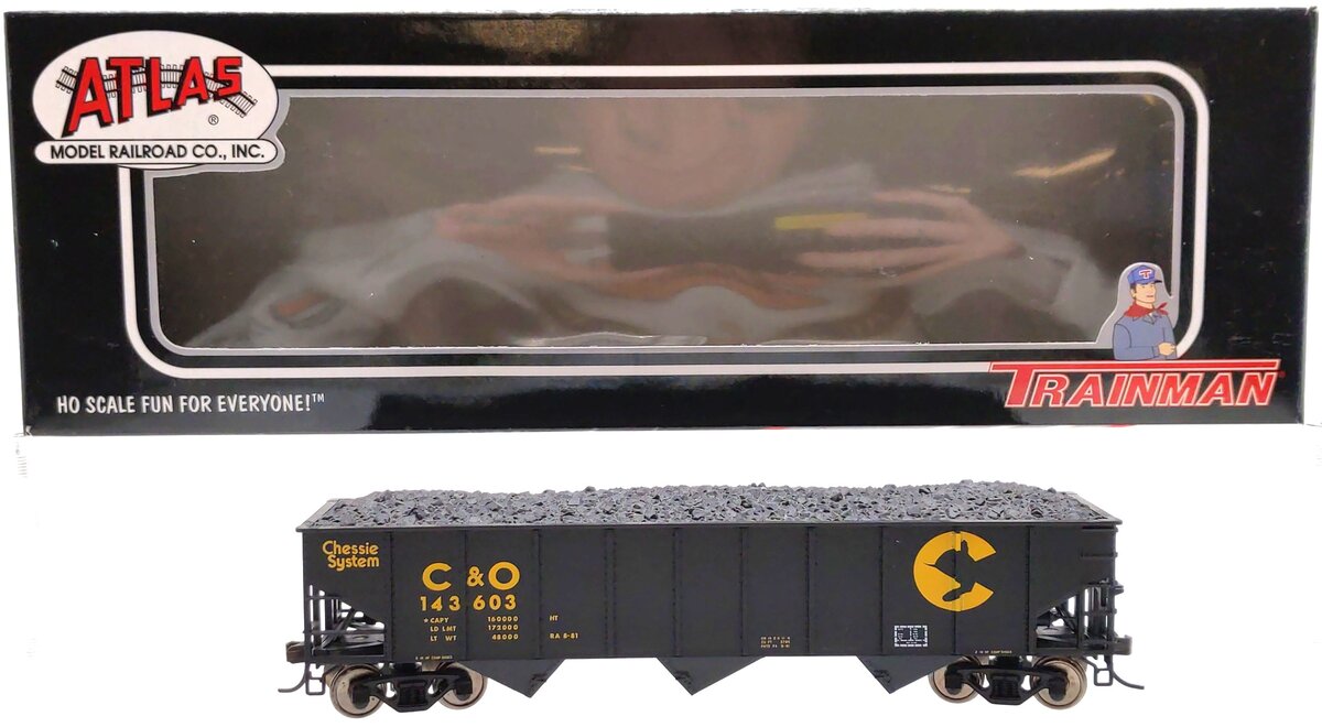 Atlas 1191 HO Scale Chessie/C&O AAR 70T 9 Panel Hopper #143603 LN/Box