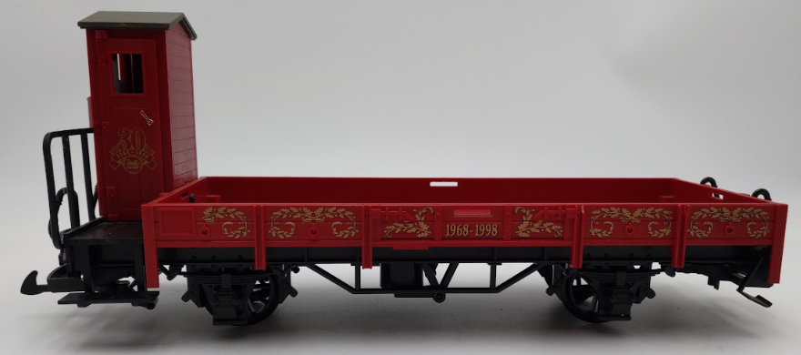 LGB 41124 G Scale 30th Anniversary Flatcar with Gold Train Set VG